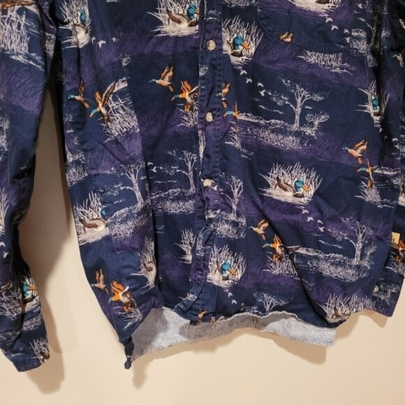 Outdoor Life Field Tested Men's Mallard Duck Print Long Sleeve Button Down XL - Picture 4 of 11